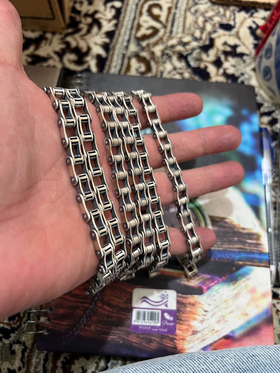دستبند زنجیر موتور ایتالیایی ۱۰۰ درصد نقره