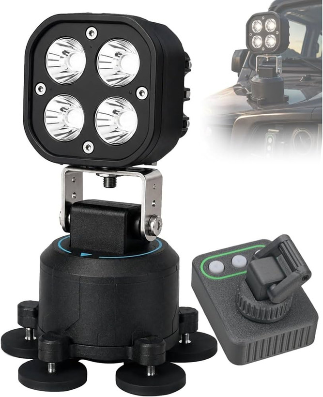 پروژکتر آفرودی led قابل تنظیم با ریموت کنترل بی سیم و پایه آهنربایی