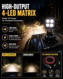 پروژکتر آفرودی led قابل تنظیم با ریموت کنترل بی سیم و پایه آهنربایی